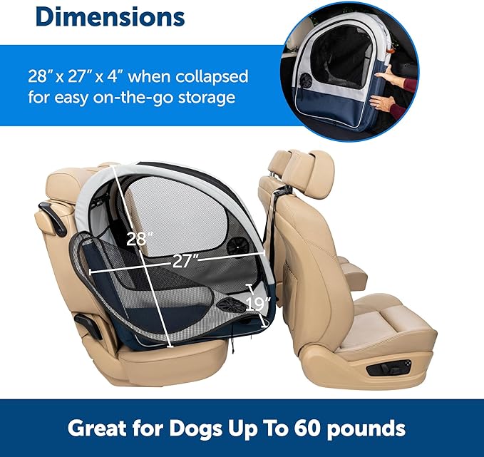 Secure & Comfortable Dog Travel Carrier – Foldable Design, Includes Storage Bags 🧳🐾