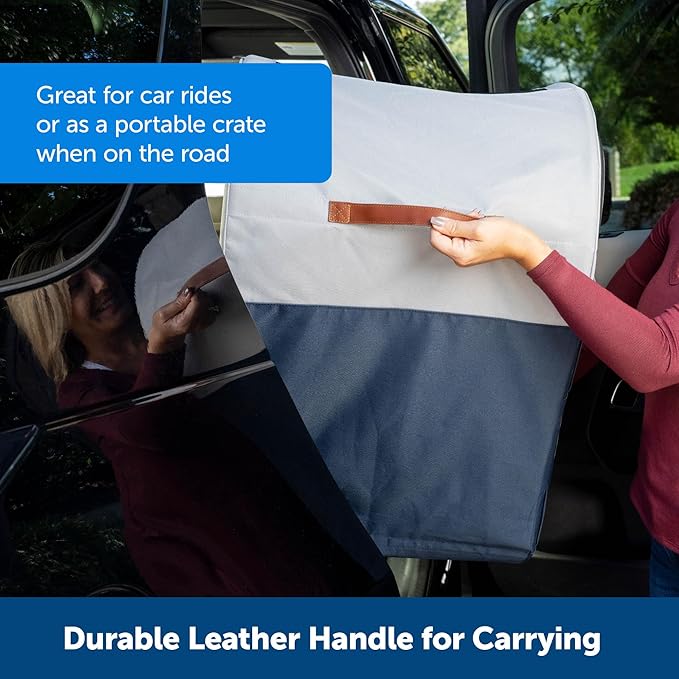 Secure & Comfortable Dog Travel Carrier – Foldable Design, Includes Storage Bags 🧳🐾
