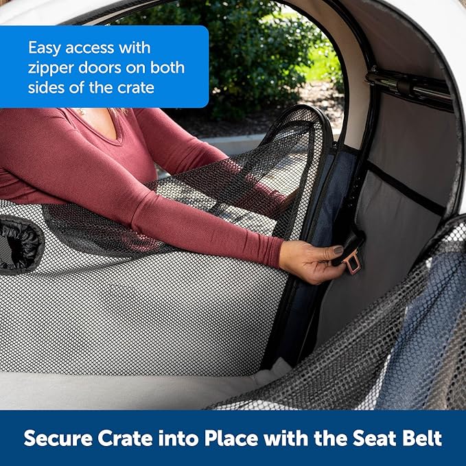 Secure & Comfortable Dog Travel Carrier – Foldable Design, Includes Storage Bags 🧳🐾